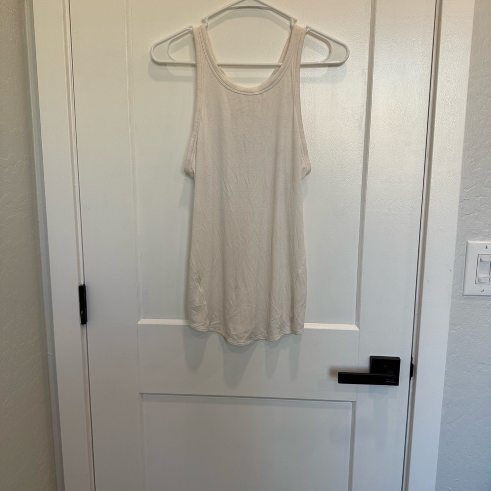 Lululemon White Ribbed Racerback Tank - Picture 4 of 4
